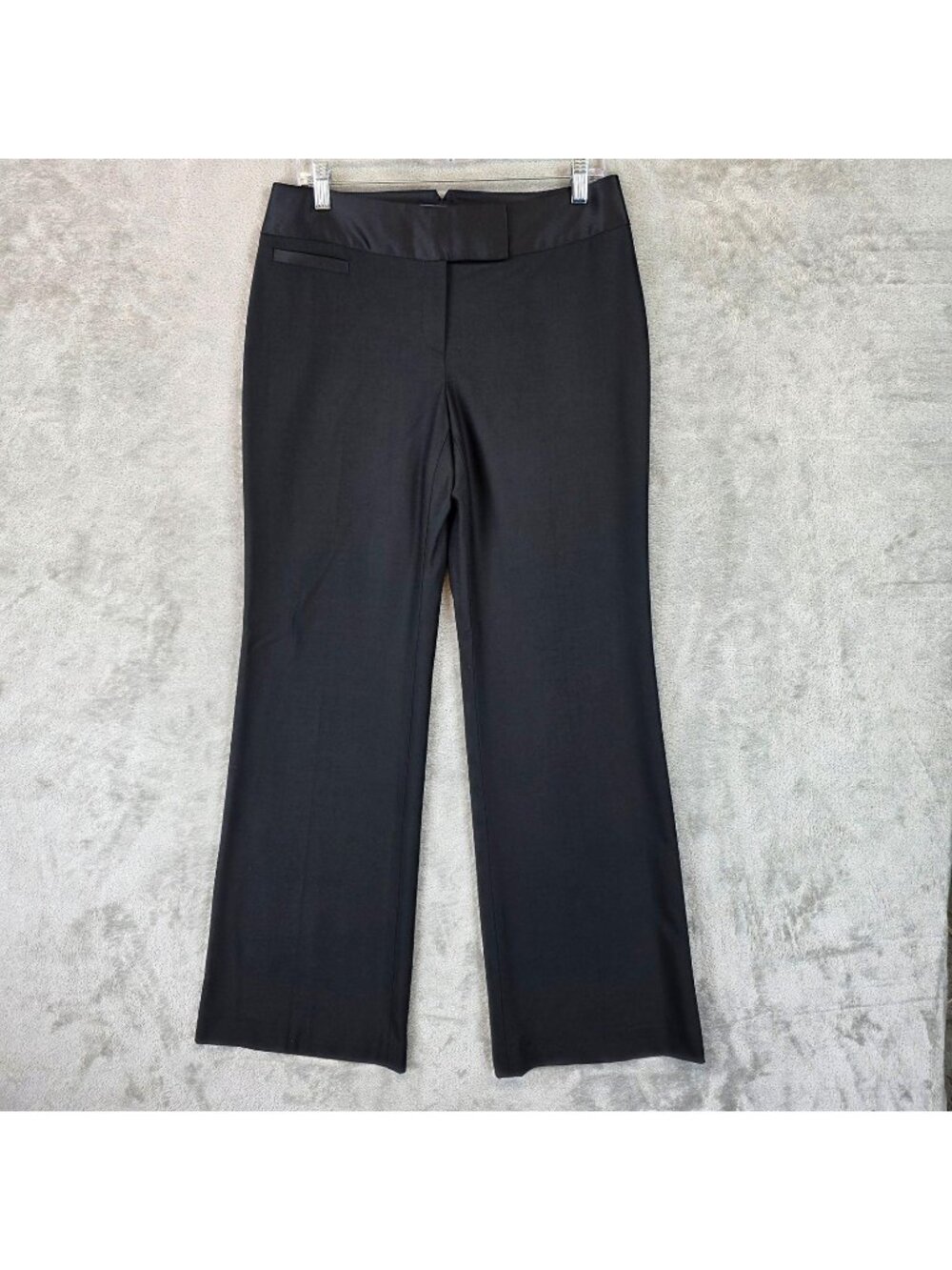 Ann Taylor Dress Pants Womens 6 Black Wool Twill Flared Lined Work Office